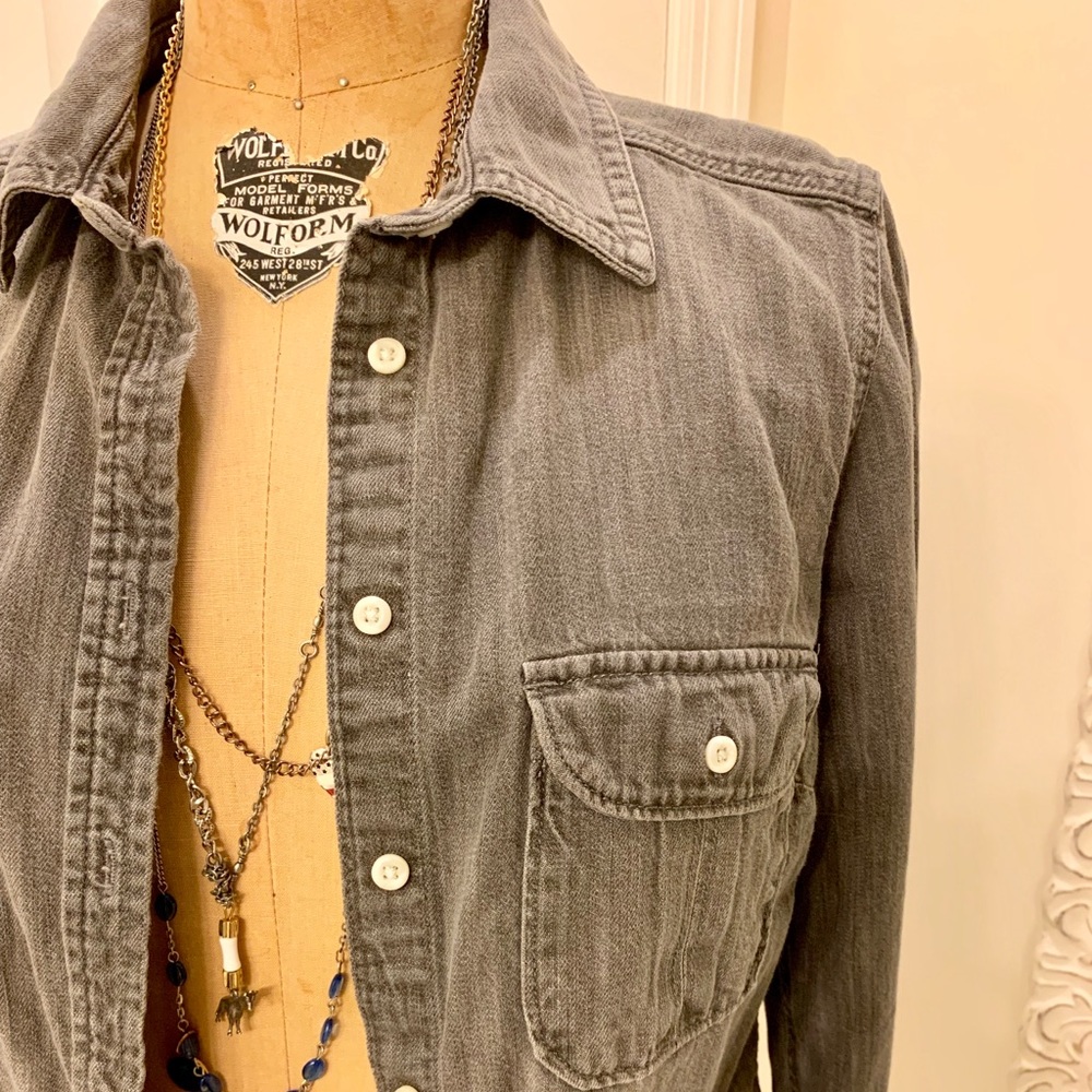 Gray heavy denim shirt